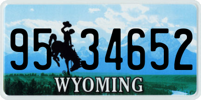 WY license plate 9534652