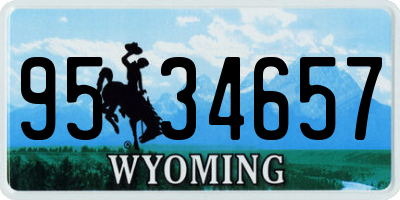WY license plate 9534657