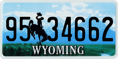 WY license plate 9534662
