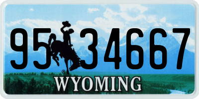 WY license plate 9534667