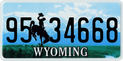 WY license plate 9534668