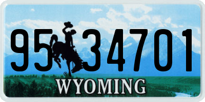 WY license plate 9534701
