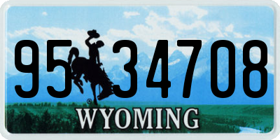 WY license plate 9534708