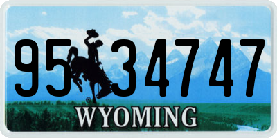 WY license plate 9534747