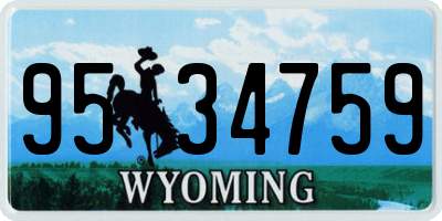 WY license plate 9534759