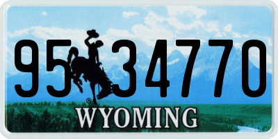 WY license plate 9534770