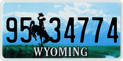 WY license plate 9534774