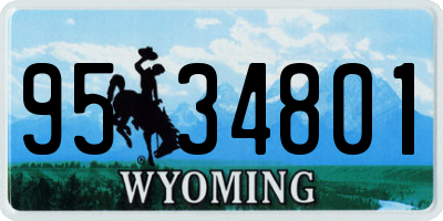 WY license plate 9534801