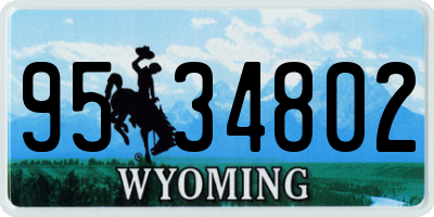 WY license plate 9534802
