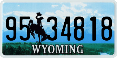 WY license plate 9534818