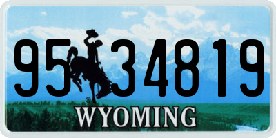 WY license plate 9534819