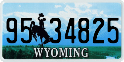 WY license plate 9534825