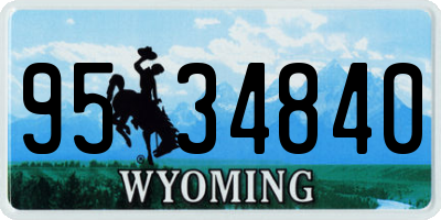 WY license plate 9534840