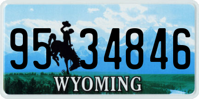 WY license plate 9534846