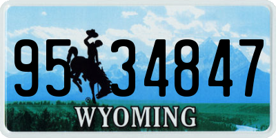 WY license plate 9534847