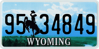 WY license plate 9534849