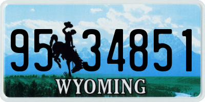 WY license plate 9534851