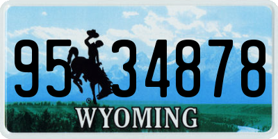 WY license plate 9534878