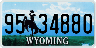 WY license plate 9534880