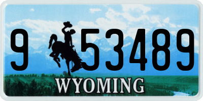 WY license plate 953489