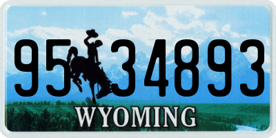 WY license plate 9534893