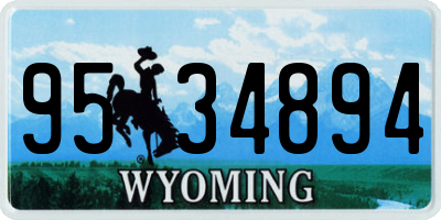 WY license plate 9534894