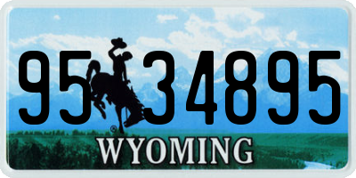 WY license plate 9534895