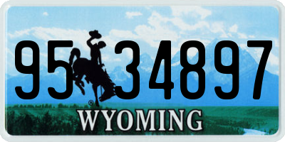 WY license plate 9534897