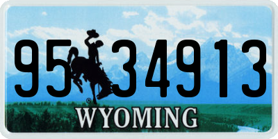 WY license plate 9534913