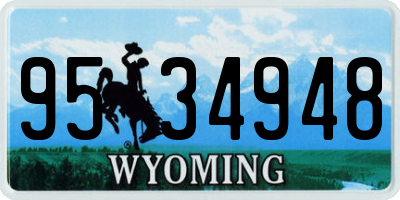 WY license plate 9534948
