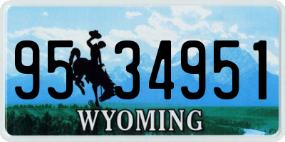 WY license plate 9534951