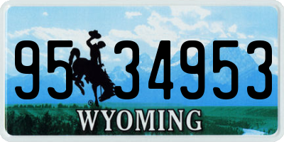 WY license plate 9534953