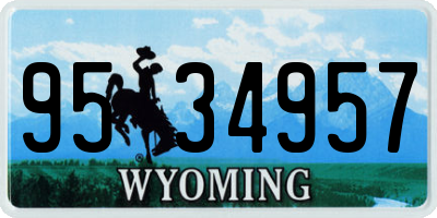 WY license plate 9534957