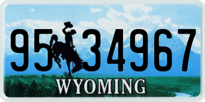WY license plate 9534967