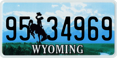 WY license plate 9534969