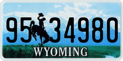 WY license plate 9534980