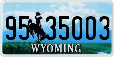WY license plate 9535003