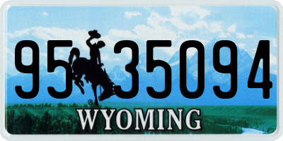 WY license plate 9535094
