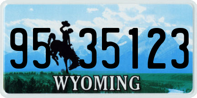 WY license plate 9535123