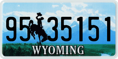 WY license plate 9535151