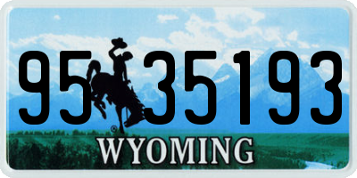 WY license plate 9535193