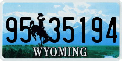 WY license plate 9535194