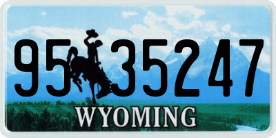 WY license plate 9535247