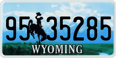 WY license plate 9535285