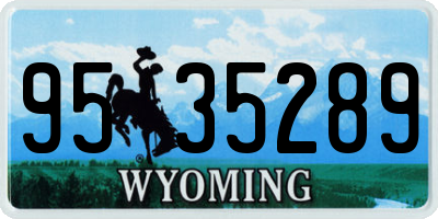 WY license plate 9535289