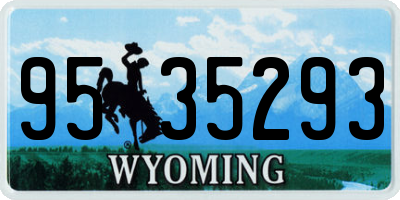 WY license plate 9535293