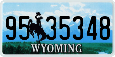 WY license plate 9535348
