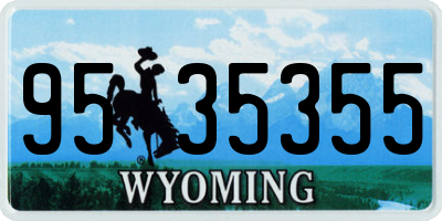 WY license plate 9535355