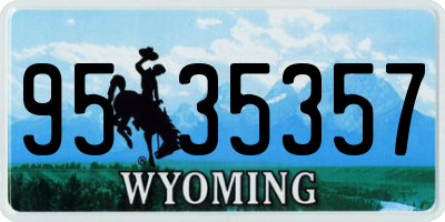 WY license plate 9535357