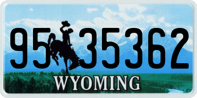 WY license plate 9535362